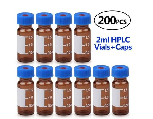 ขวดแบนขนาด 1.5 มล. HPLC ขวดแก้ว Borosilicate ต่ำ