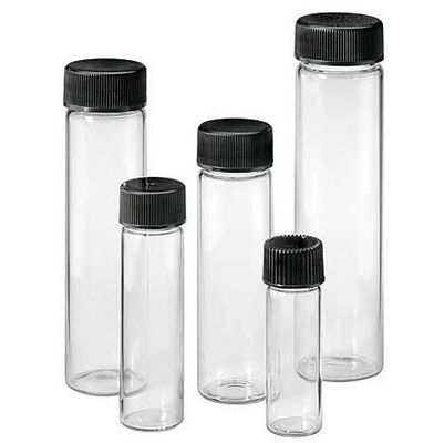 Black Phenolic Cap Neutral 4.5ml 1 Dram Glass Screw Top Vials