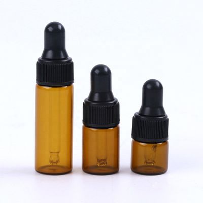 Round Ball Empty LFGB 30ml MSDS Amber Dropper Bottles